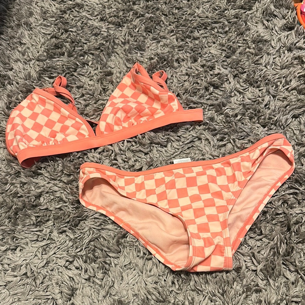 Kona Sol Pink Checkered Bikini